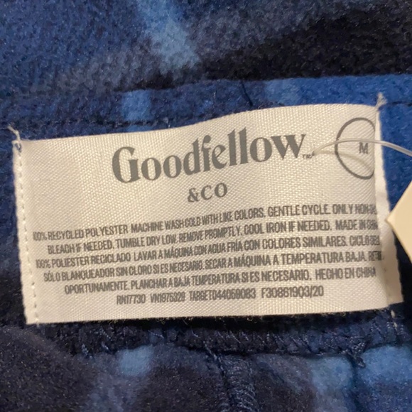 Goodfellows Pajama pants Buffalo Plaid Plush fleece blue black size Medium - Picture 6 of 15